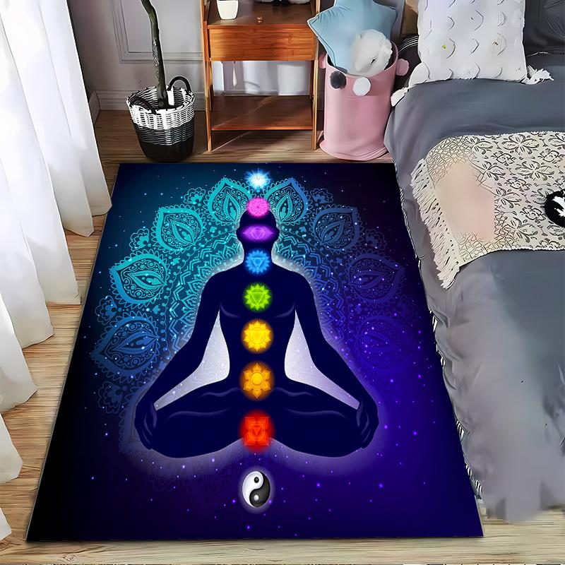 Meditation Chakra Carpet with Symbolic Colors Suitable for use as an anti-slip game mat for living room and bedroom sofas