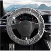 100PCS Disposable Car Steering Wheel Covers, Transparent Vehicle Protector With Elastic Trim, Flexible Clear Steering Wheel Protection Cover,