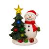 Christmas Decoration Snowman Christmas Tree Lamp Resin Ornament Cross Border Hot Mining Solar Snowman Christmas Tree Lamp