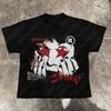 Unisexs American Harajuku Retro HipHop HighStreet ShortSleeve TShirt Edgy Unisex Retro Street Y2k Casual Fashion Tops Cloths