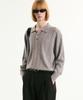 Tienjiti Oversize Rib Polo Knit Top (Grey) Tnsw5F111G2