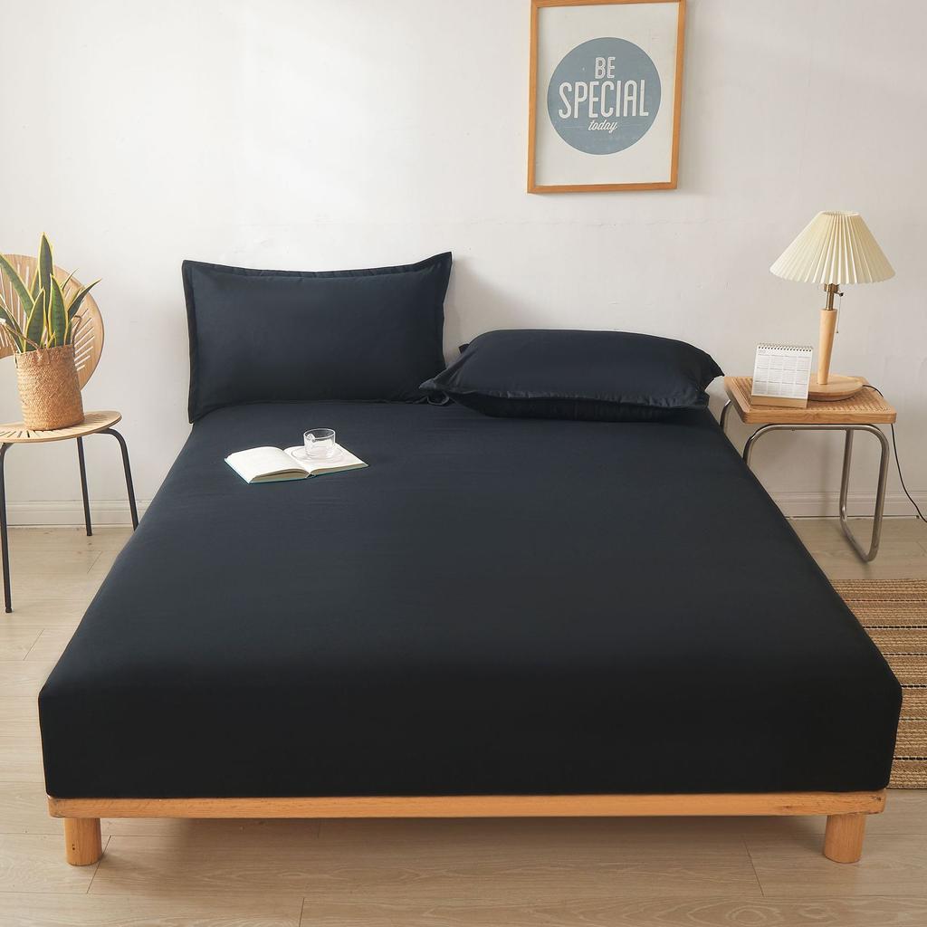 Cotton Fitted Bed Sheet With Elastic Band Mattress Covers Protector For Single Double King Bed 150/160/180x200 Custom Sizes