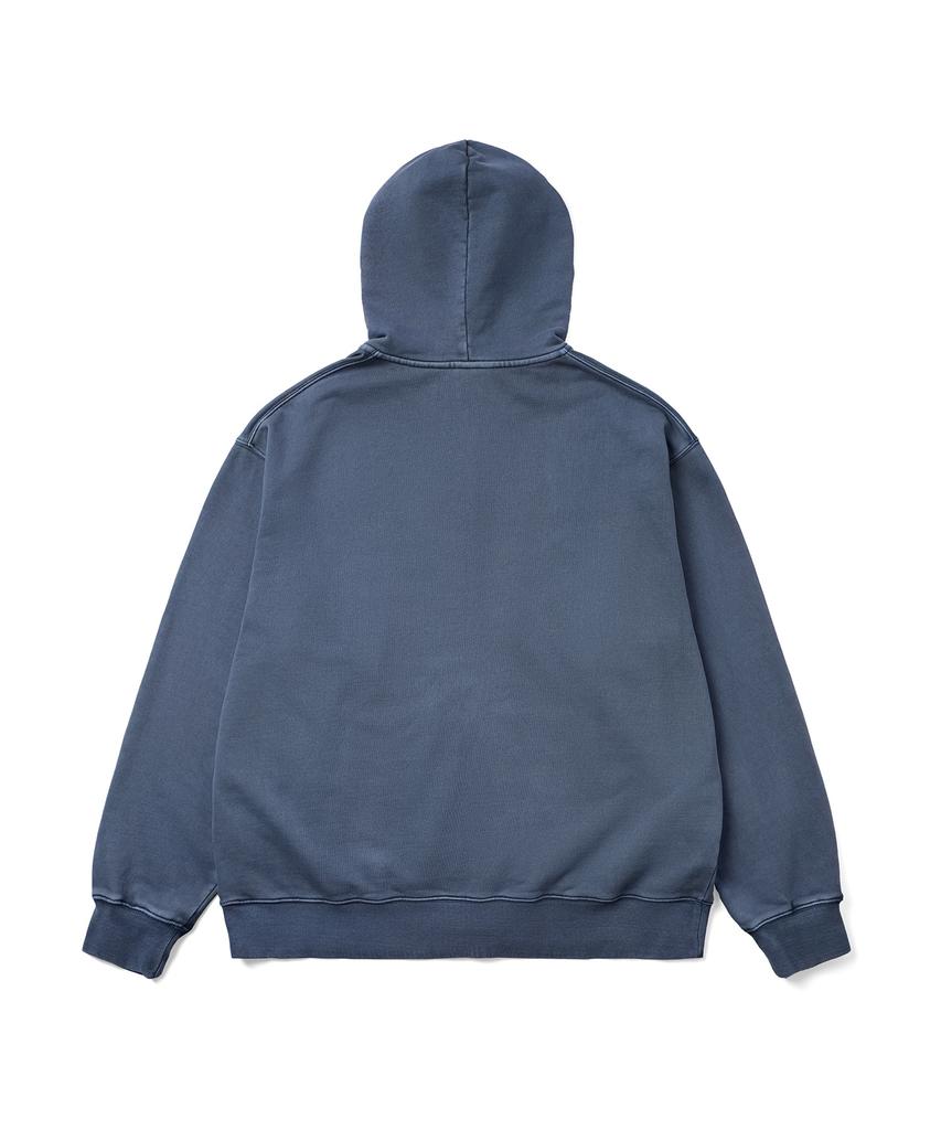 Champion Arch Logo Loose Fit Applique Dyed Zip-Up Hoodie Blue