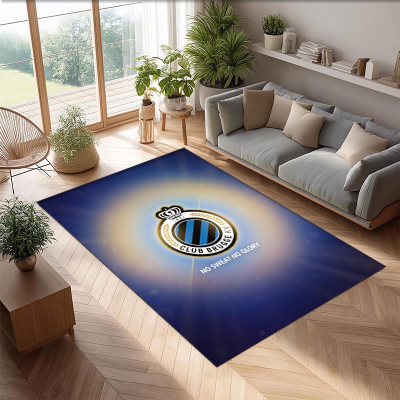 Club Brugge FC Soccer Football Pattern Soft Area Rug Non Slip Indoor Floor Carpet Sports Decor Mat for Bedroom