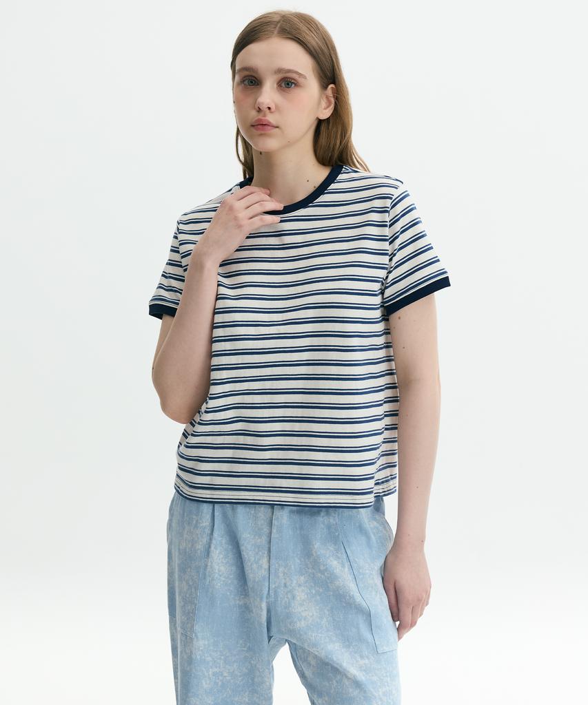 Keuleogsi Striped Ringer T-Shirt Navy