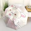 Rilakkuma, Niedliche Tiere Automatischer Faltregenschirm - Einfaches 8-Rippen-Design, Helles Cartoon-Muster, Langlebiger Eisenrahmen, Geeignet für Reisen, Outdoor