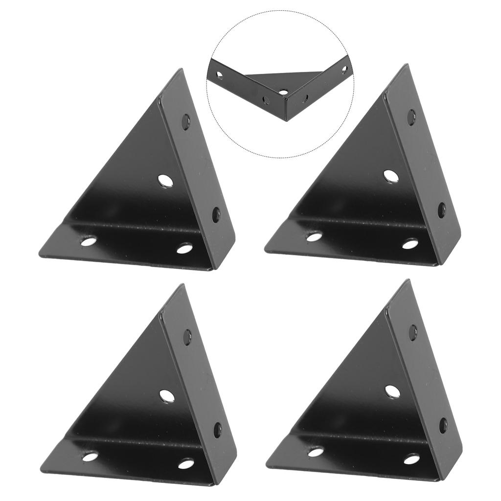Black/White Corner Brackets Protector Right Triangular Reinforcement