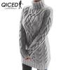 Sweater Women's Knitwear Autumn and Winter Double Lapel Vintage Thick Thread Twist Dress