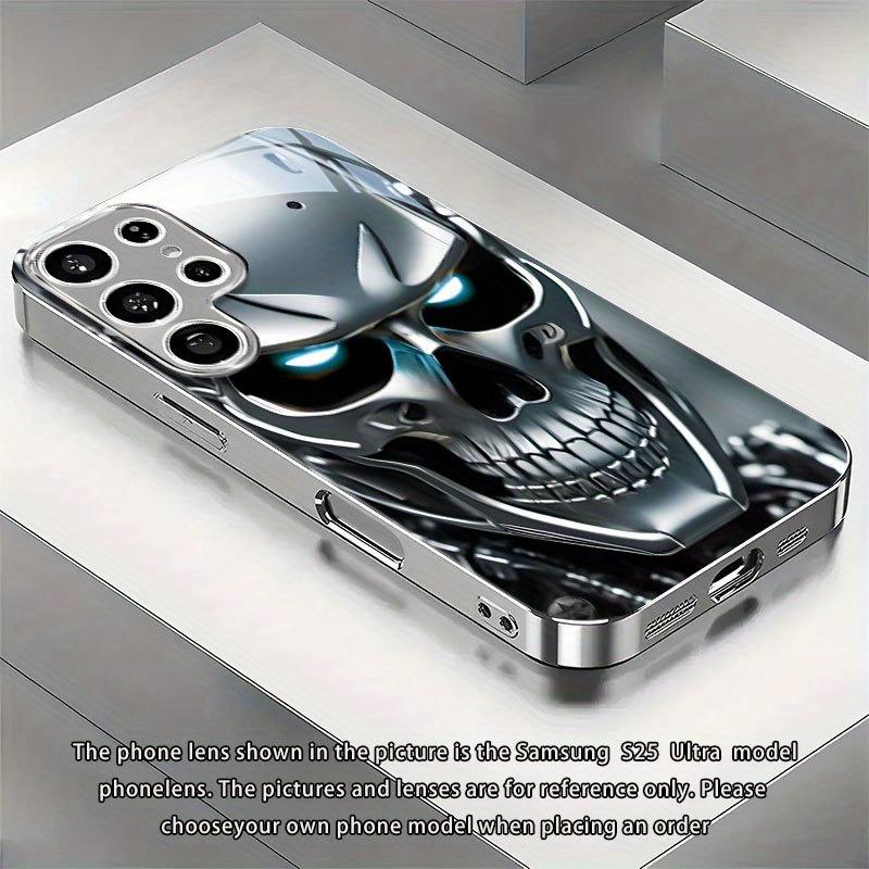 Galvanisierte Glas Handyhülle geeignet für Samsung Galaxy S26 S25 S24 S23 S22 S20 S11 S10 FE/Ultra/Plus sturzsicher Mecha-Muster