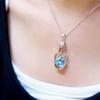 Kvinner Drift flaske anheng hjerte Rhinestone innlagt halskjede smykker gave