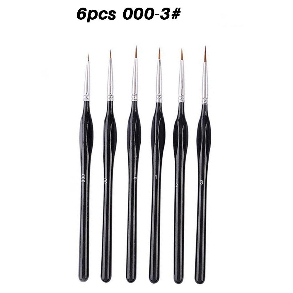 3/6 Fine Brush Set, Suitable for Acrylic Painting, Model Details, and Miniature Art | Precision Crafted Synthetic Nylon Bristles
