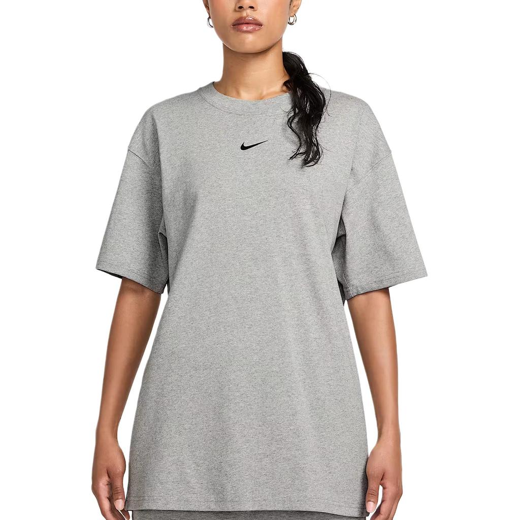 Nike Logo Pattern Crew Neck Short Sleeve T-Shirt Unisex Tops Gray HM5774-063