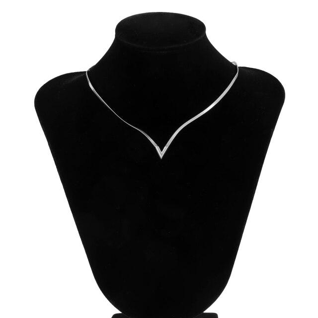 Collane a forma di V con catene a serpente sul collo, moda da donna, collana girocollo corta per donne, gioielli alla moda, regali per ragazze