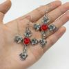 Gothic Rose Heart Cross Dangle Earrings: European & American Style