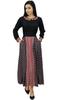 Women Long Retro Floral Maxi Dress With Belt Long Sleeve Dresses