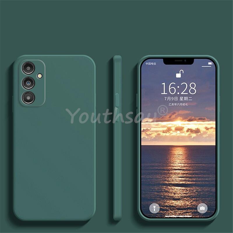 Capa de silicone lisa para Samsung Galaxy A16, Samsung A16, A15, A14, A55, A06, A04, A04S, A04E, A24, A33, A54, A34, A05, protetora de borracha