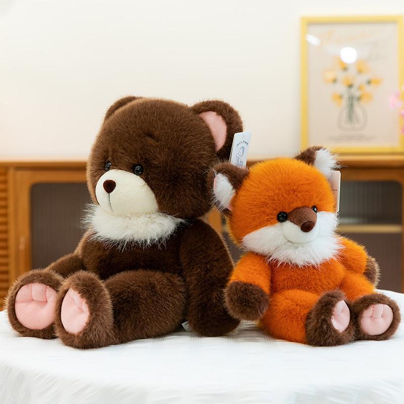 Cuscino Peluche Orso Maiale Volpe Carino Con Imbottitura in Cotone PP Per Bambini e Ragazzi Comfort per il Sonno