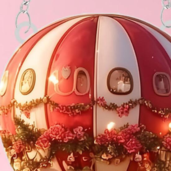 Liebe Hängeornament 2D Acryl Heißluftballon und Hasen Anhänger Romantische Valentinstagsdekoration für Auto, Zuhause, Tür, Fenster, Wand