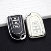 Housse de protection argentée pour clé de voiture pour Toyota Yaris Hiace 200 Sienta 2020 TPU Télécommande 3 Boutons Sac de Protection pour Clé Ensemble Porte-Clés