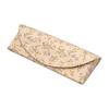 Pearl Glasses Case Semi Hard Stylish Floral Pattern Women's Magnetic Nose Pad Cute Flower Glasses PC Glasses Reading Glasses HA-153 Flora Beige Gift