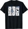 Hot Fashion Disney Frozen Elsa Anna Olaf Character Panels T-Shirt S-4XL Four Seasons Gift