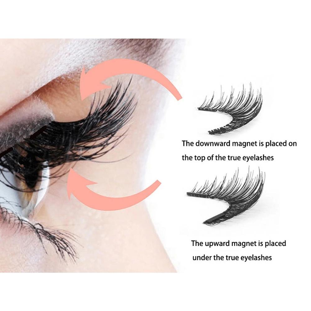 Easily Apply Natural Long Magnetic Eyelashes With Applicatore Five Magnets No Glue Needed Eyelashes