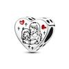 Original 925 Silver Girls Charms Bead Love Heart Family Charm Bead Pendant Fits Bracelet Womens Jewelry Gifts