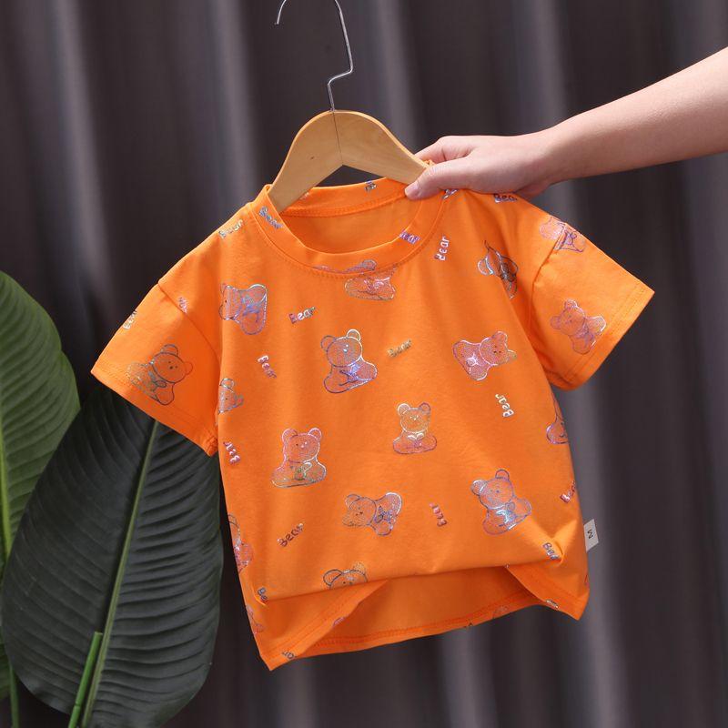 Haine de vară cu mânecă scurtă pentru băieți, tricou pentru bebeluși, design subțire, topuri pentru băieți și fete, pentru vară