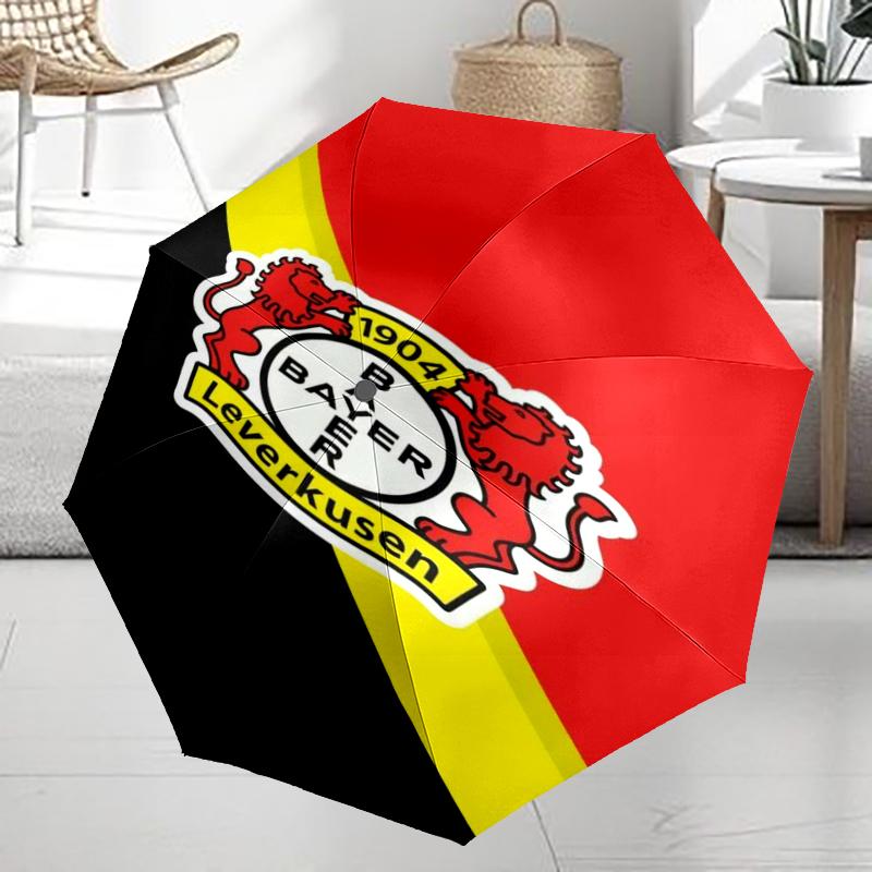 Bayer Leverkusen Thema Automatischer Regenschirm, Leicht & Tragbar, 8 Speichen, Perfekt für Reisen im Freien, Geburtstage, Weihnachten, Geschenke.