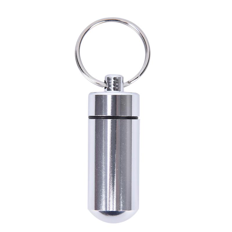 Mini Boîtes à Pilules en Alliage d'Aluminium Étanche Stockage Portable Porte-Pilules Porte-Clés pour Vitamines Huiles de Poisson