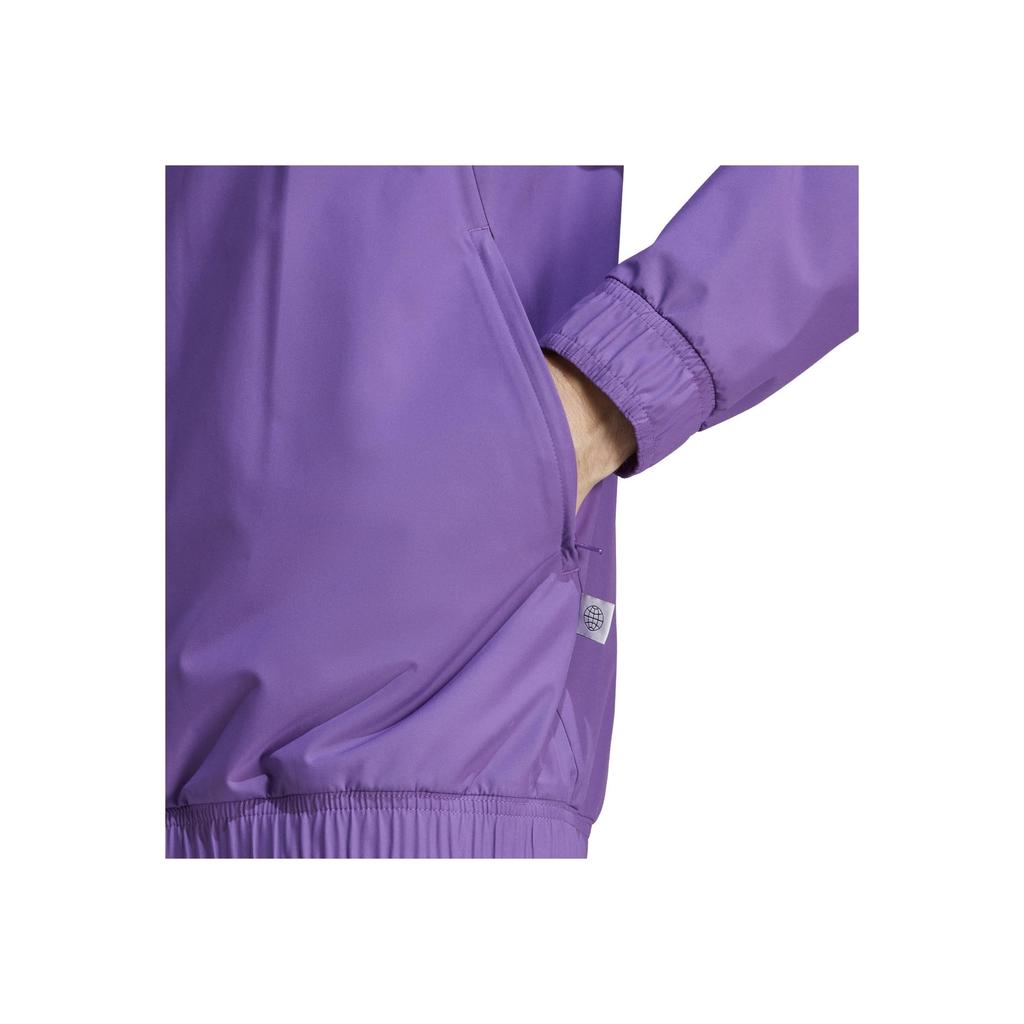 adidas Real Madrid AW Color Block Kapuzenjacke Unisex Winddicht Langarm Oberbekleidung Lebhaftes Lila HT8796