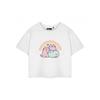 Womens/Ladies Rainbow Short-Sleeved Crop Top