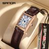 SANDA Top Marke Mode Elegantes Design Rechteckiges Zifferblatt Wasserdicht Leder Quarzwerk Business Kleid Damen Uhr Neu Heiß
