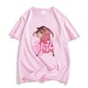 Ratz Pinke Maus Cartoon T-Shirt Kurzarm Damen T-Shirt Lässig Kawaii Sommer O-Ausschnitt T-Shirt Niedlich Weiblich Weiche Shirts