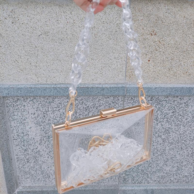 Transparente Tasche für Damen Diamant-Clutch Jelly Acryl Klare Geldbörsen und Handtasche Schulter-Crossbody-Taschen 2025 Neue Mode Damen