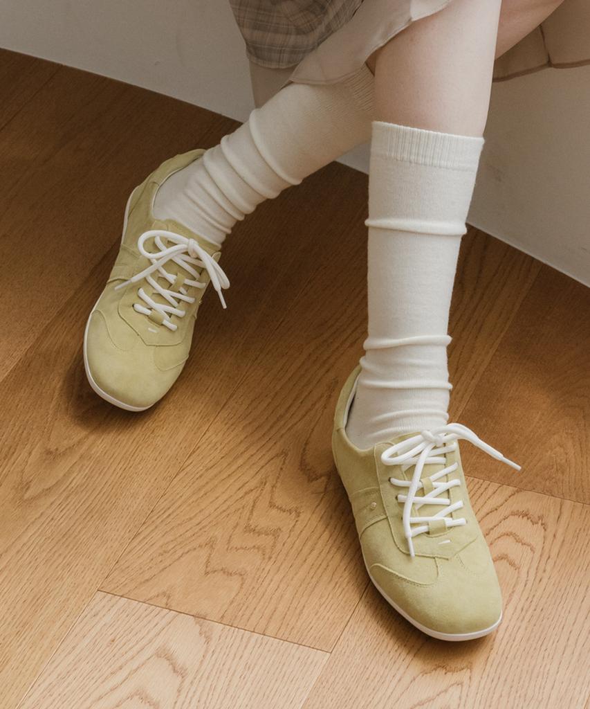 Wettia Lambskin De Murre Lace-Up Flat Sneakers 58101