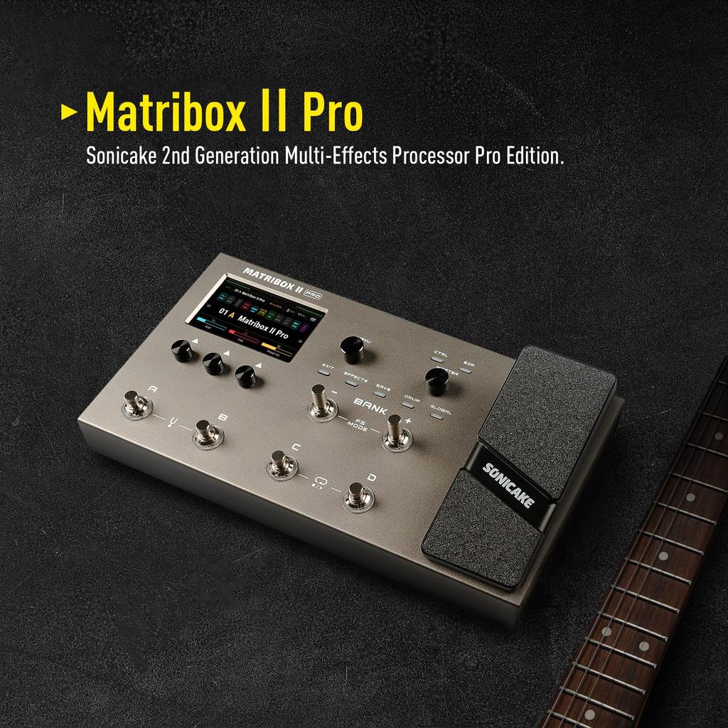SONICAKE Matribox II Pro Педаль с более чем 240 усилителями IR Cabinet FX MIDI Stereo OTG USB Audio Цветной сенсорный экран Мультиэффекты Экспрессия, Встроенные эффекты,