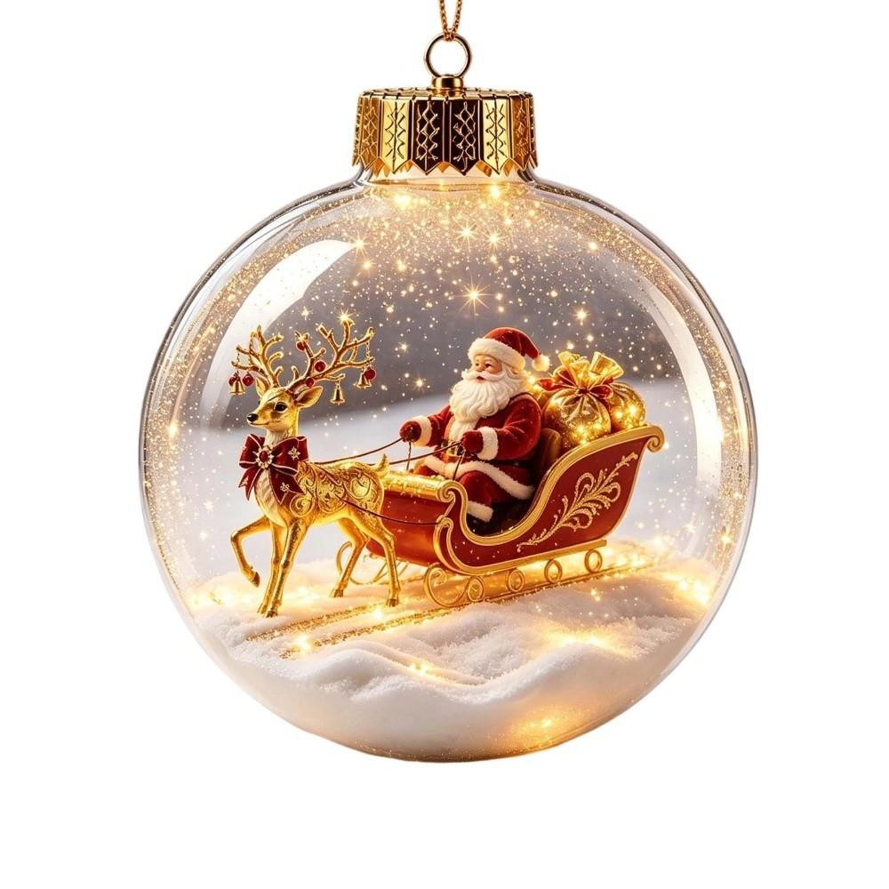 Acrylic Christmas Ball Charm Battery Operated Party Ornament NEW Holiday Ornament Ball Home Decor