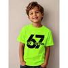 Fashion 67 Number Print Men's T-Shirt Gradient 3D Digital Short Sleeve Tees Top Summer Casual Sports Everyday Women Clothing