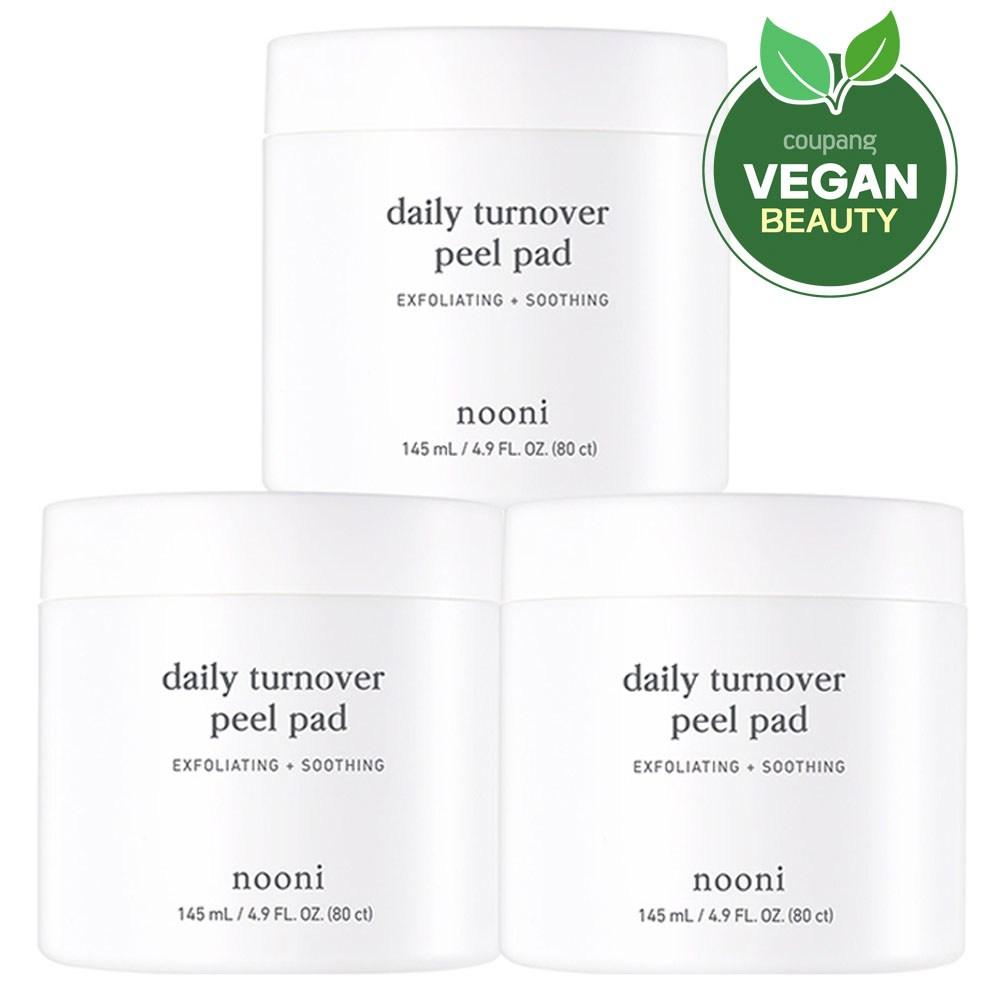 nooni Daily Turnover Vegan Peel Pad, 80 Sheets, 3 145ML