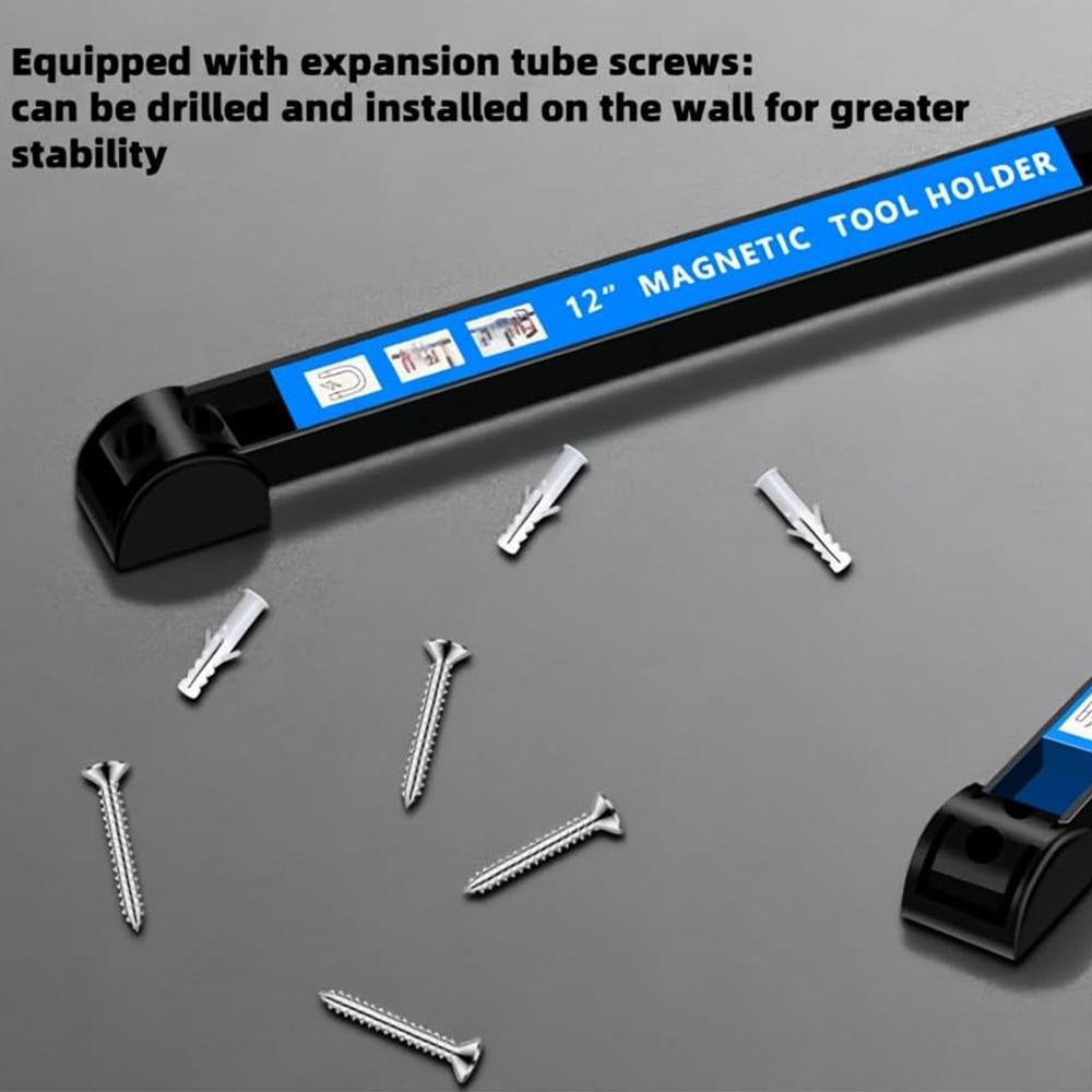 Support d'outils magnétique puissant de 8/12/18/24 pouces, barre magnétique robuste pour outils, étagère de rangement peu encombrante pour atelier, garage, maison