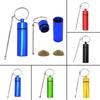 4 Pcs Portable Metal Storage Travel Container with Spoon Deluxe Dispenser