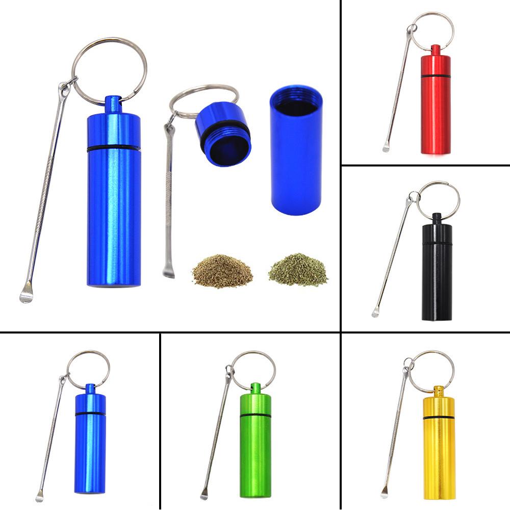 4 Pcs Portable Metal Storage Travel Container with Spoon Deluxe Dispenser