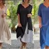 Women's Casual Dress Set - Floral Print, Sleeveless, A-Line, Summer Dress In Beige, Black/Gray, Blue