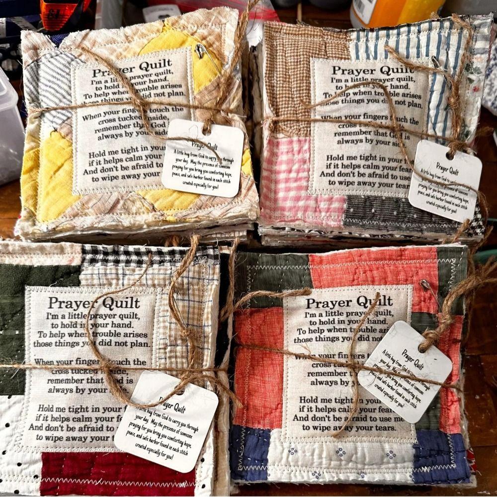 Prayer Gifts Prayer Quilt with Cross Inside Handmade Sew Quilt Creative Christmas Gifts