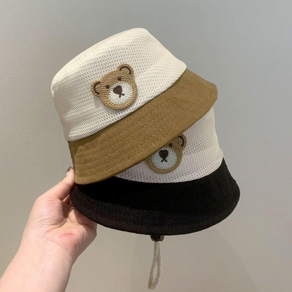Cartoon Bear Children Sun Visor Hat Sun Protection Breathable Sunscreen Buckets Hat Uv Protection Sunshade Hat Summer