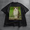 Meowl Cat Tshirt Funny Cat Meme Cotton Cat and Owl Graphic TeesTop Big Size Kitten T-shirts HD Print Short Sleeve Man Women Tops