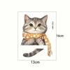 Self-adhesive Cute Cartoon Cat with Scarf Switch Stickers Waterproof for Living Room Kids Room Wall Decor Wholesale