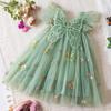 Fashion Toddler Girls' Butterfly Wing Tulle Dress Embroidered Floral Party Dress