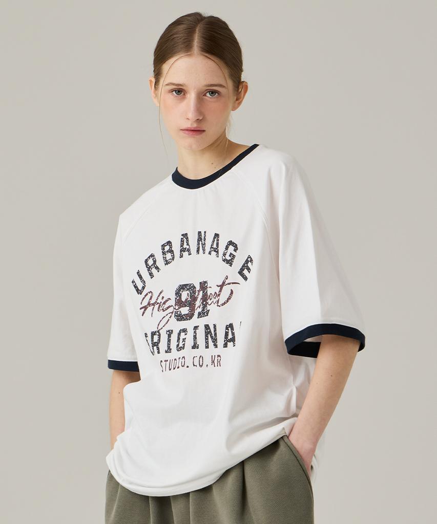 URBANAGE [2Pack] High Street Ringer Raglan Oversized Short Sleeve 3 Colors (Type B)